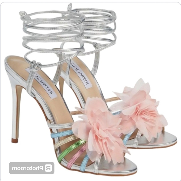🦃TODAY ONLY🦃Steve Madden Multicolor Metallic Sandals Stiletto New Sz 8.5 - Picture 3 of 12